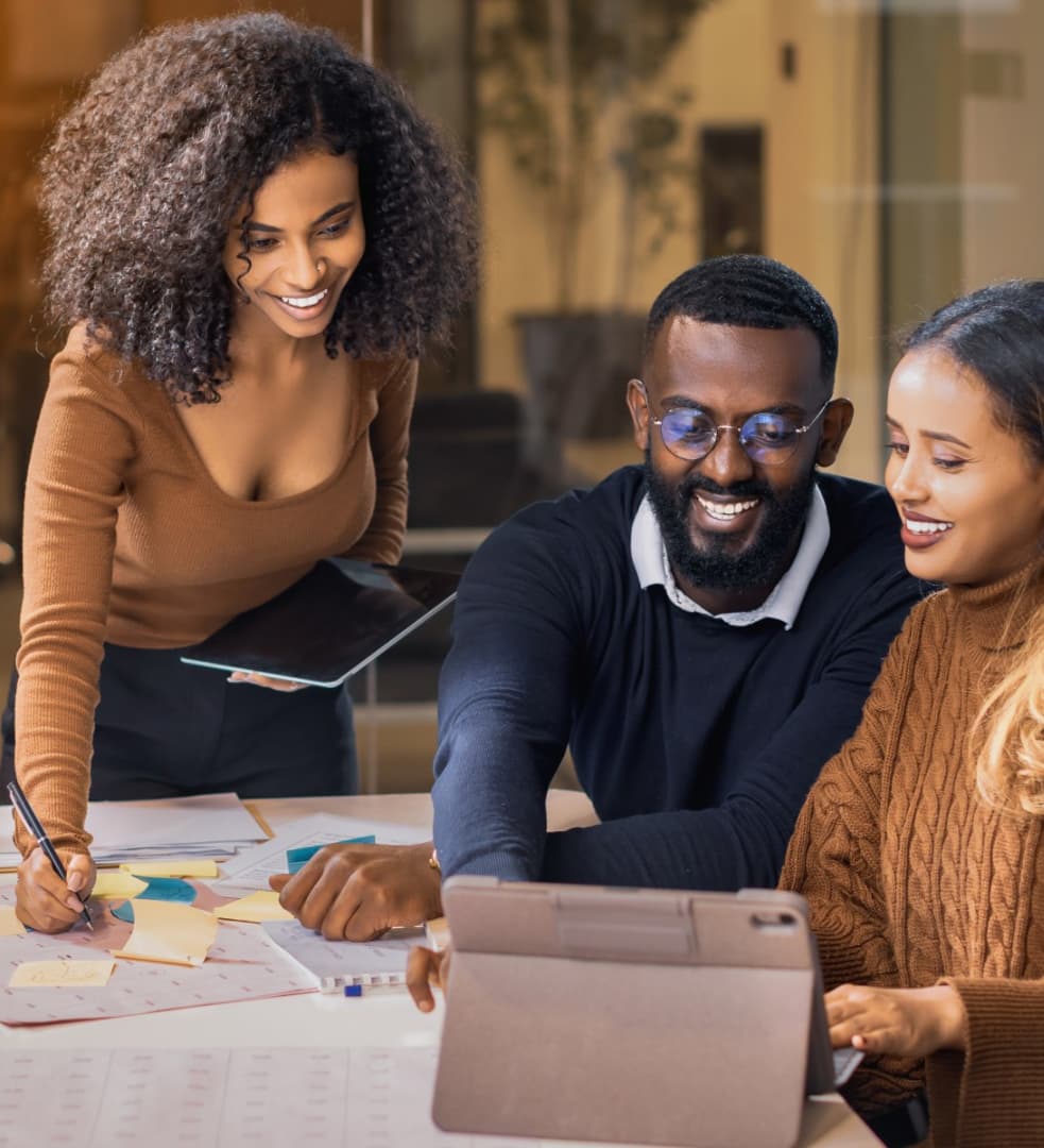 People collaborating at a table